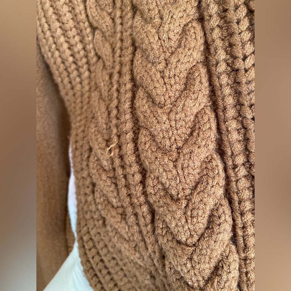 Lulu's Rust Cable Knit Open-Front Cardigan - Picture 14 of 16